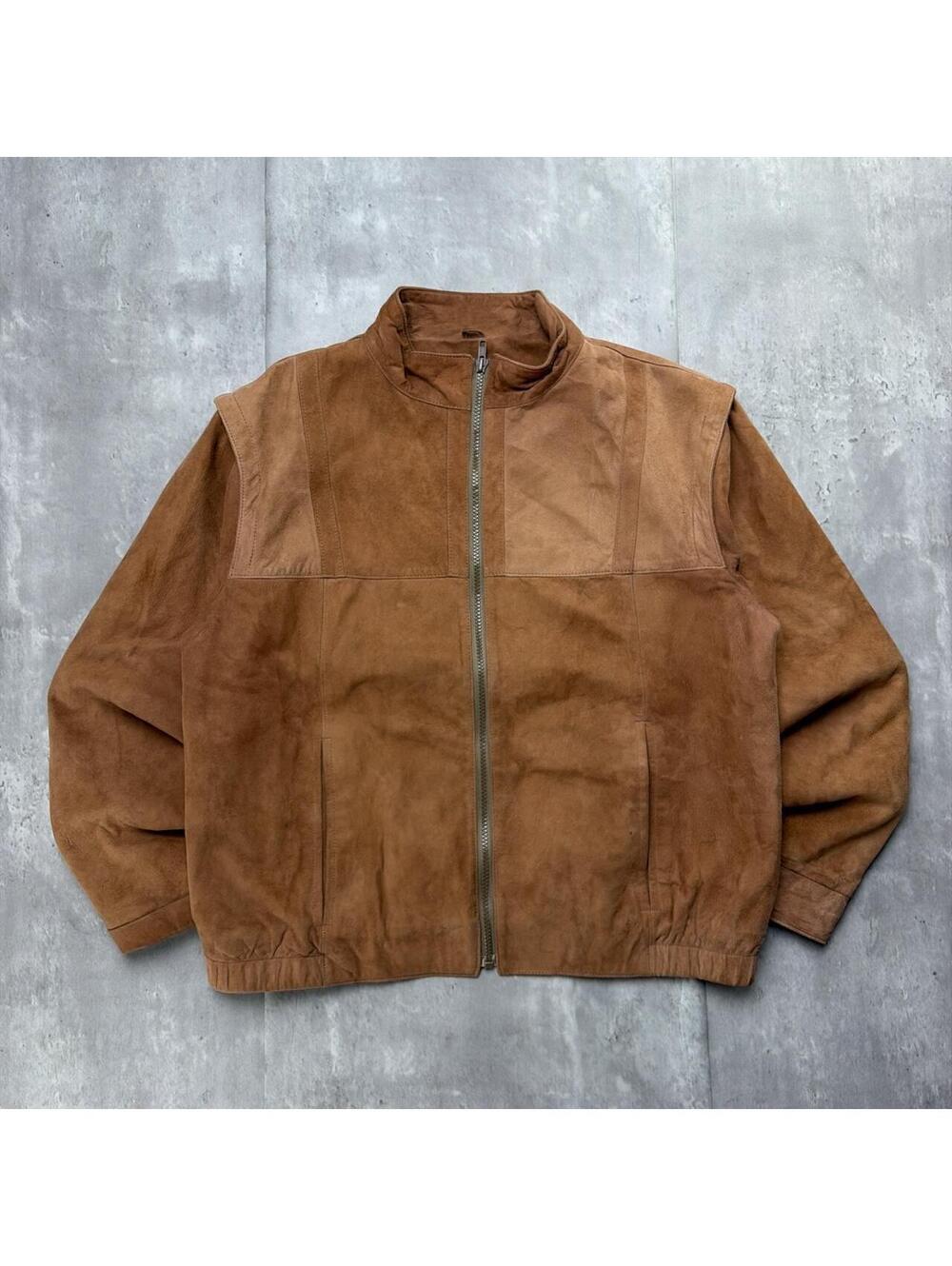 Vintage 90’s Brown New England Genuine Leather Bomber Jacket
